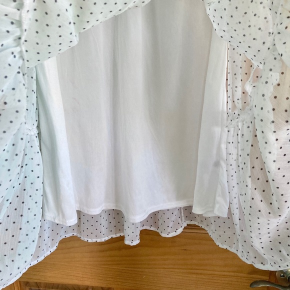 Women’s size XS Blousology white flowy tiered skirt with black polka dots - Picture 2 of 9